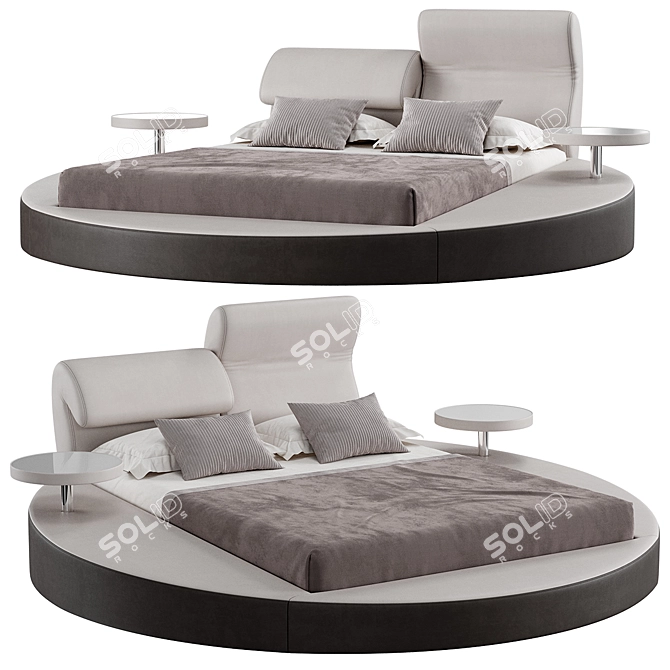 Round Bed Trinity August 3D model image 1