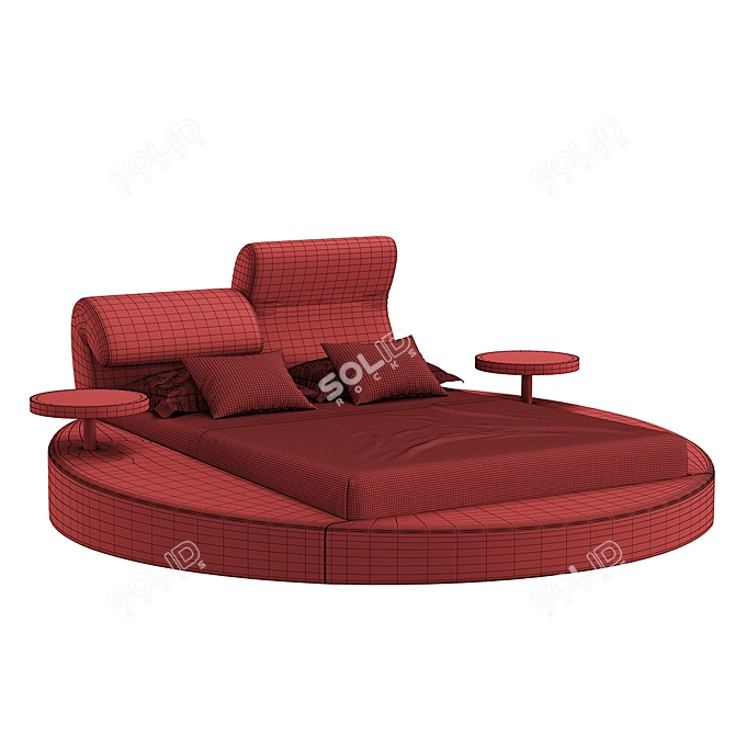 Round Bed Trinity August 3D model image 6