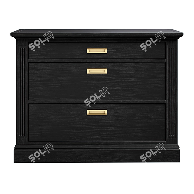 Elegant Vyzha Nightstand Oak 3D model image 2