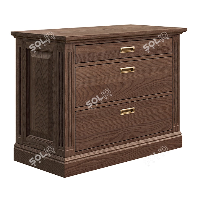 Elegant Vyzha Nightstand Oak 3D model image 5