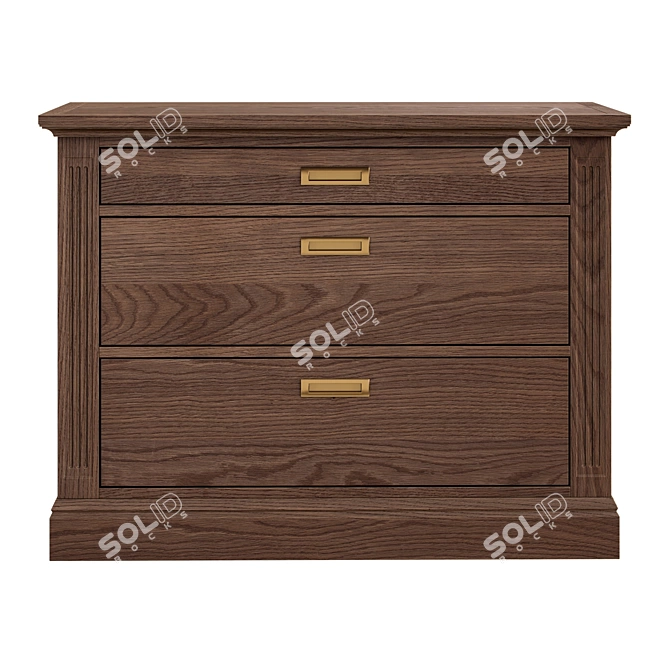 Elegant Vyzha Nightstand Oak 3D model image 6