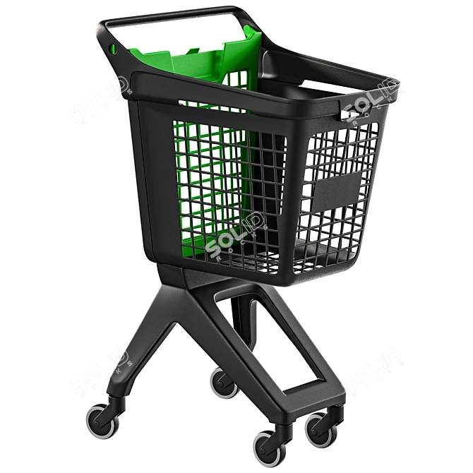 Plastic Shopping Cart 3D Model 3D model image 1