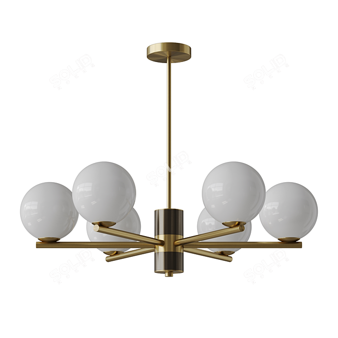 Verner 6 Glass Chandelier 3D model image 1