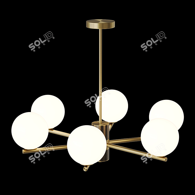 Verner 6 Glass Chandelier 3D model image 2