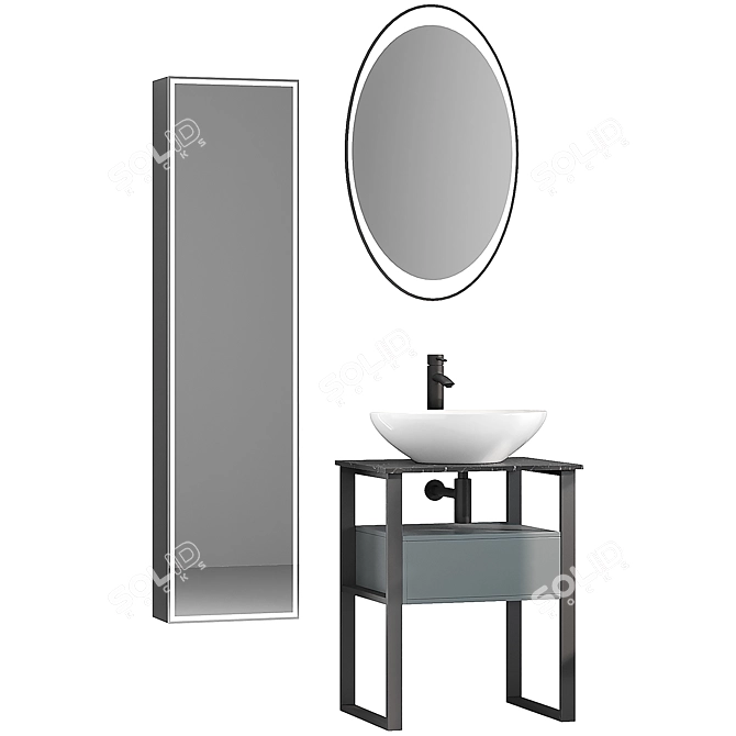 DIWO Elista 60 Anthracite Vanity Set 3D model image 1