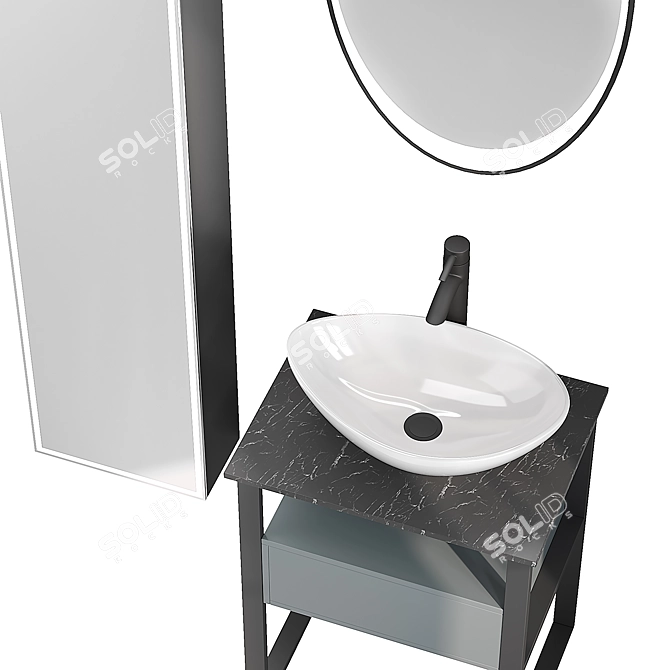 DIWO Elista 60 Anthracite Vanity Set 3D model image 3