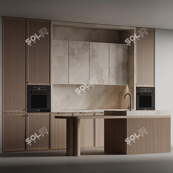  Rustic Kitchen 3D Model 3D model image 1