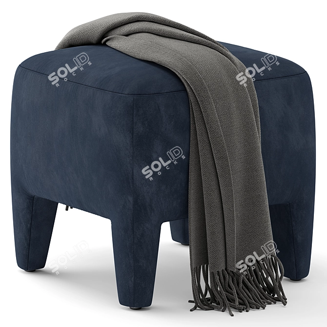 Elegant Turner Ottoman with Metal 3D model image 3