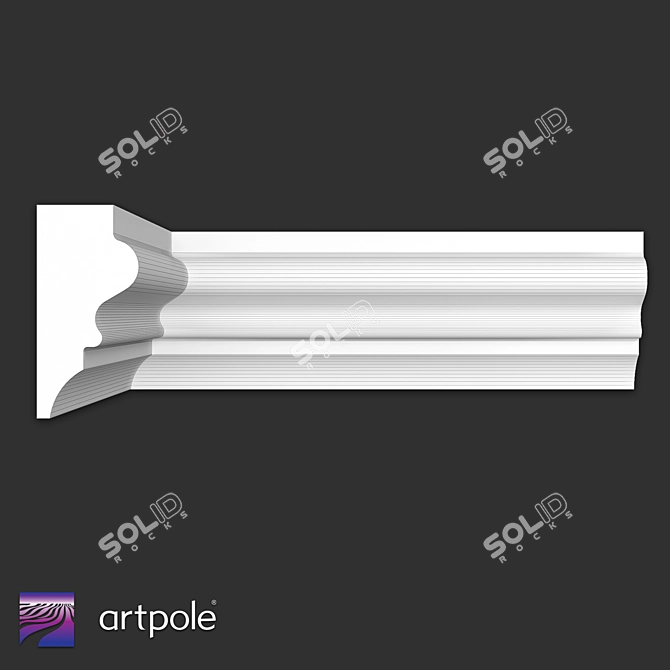 Elegant Gypsum Molding SMG438 3D model image 2