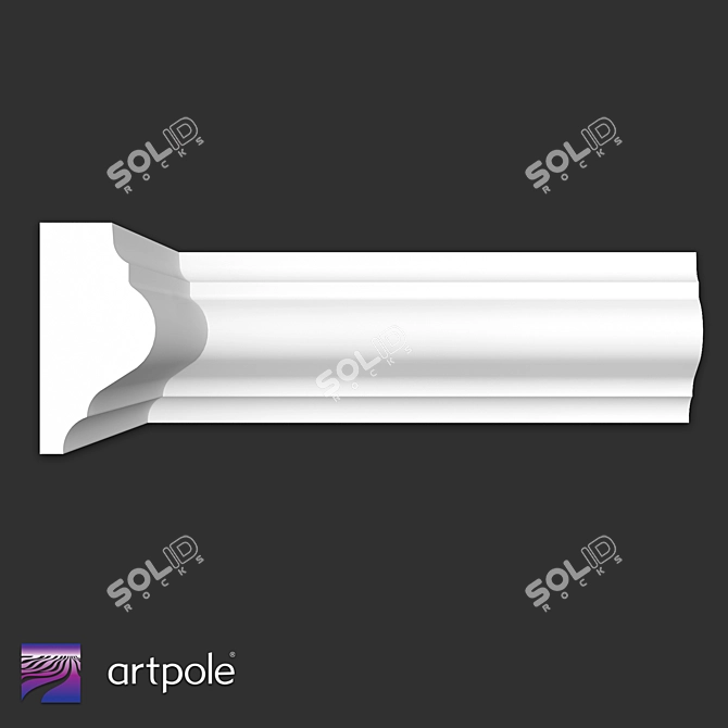 Elegant Gypsum Moulding SMG440 3D model image 1
