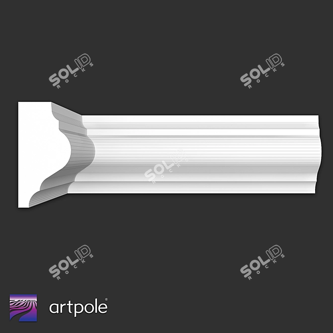 Elegant Gypsum Moulding SMG440 3D model image 2