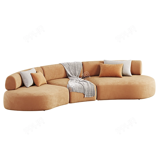 Colorful Pillows Modular Sofa 3D model image 6