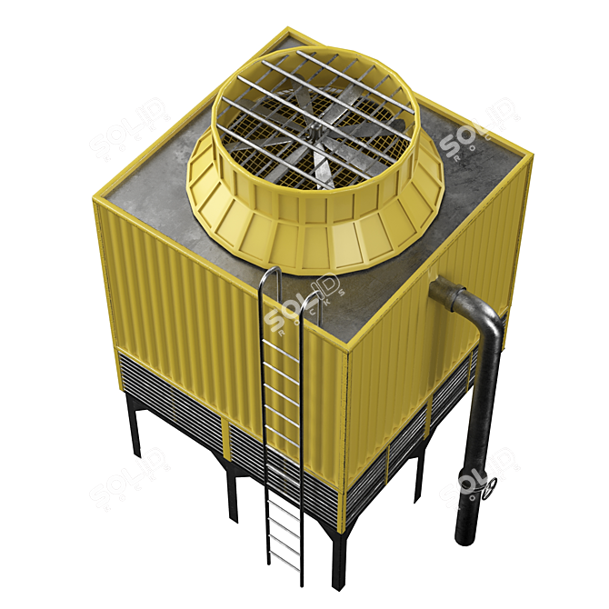 Industrial Cooling Tower 4K Model 3D model image 3