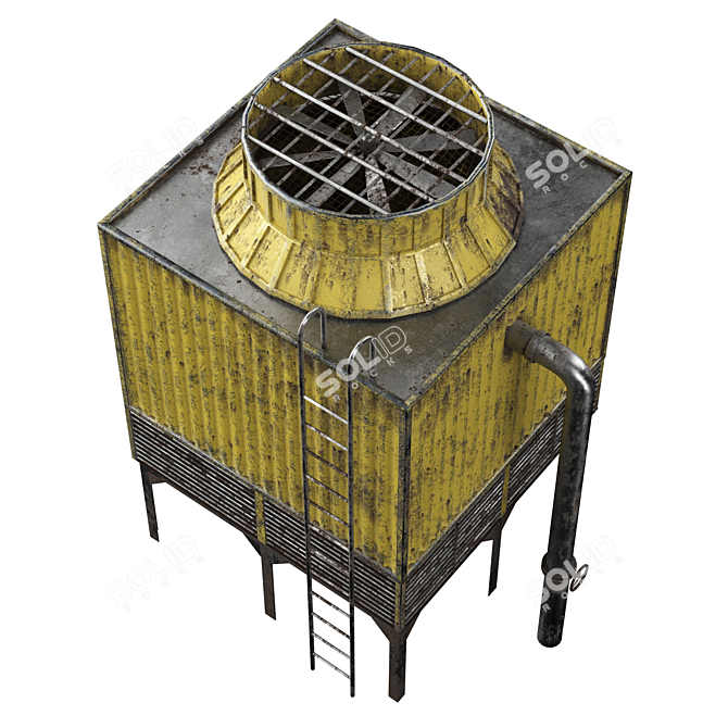 Industrial Cooling Tower 4K Model 3D model image 6