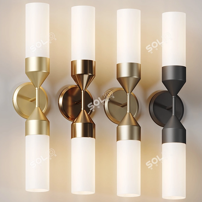 Modern 2-Light Wall Sconce 3D model image 4