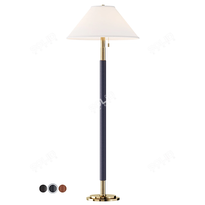 Luxury Leather Wrapped Brass Lamp 3D model image 1