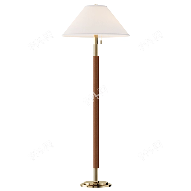 Luxury Leather Wrapped Brass Lamp 3D model image 2