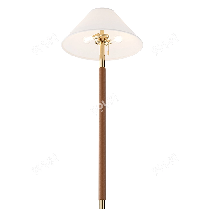 Luxury Leather Wrapped Brass Lamp 3D model image 4