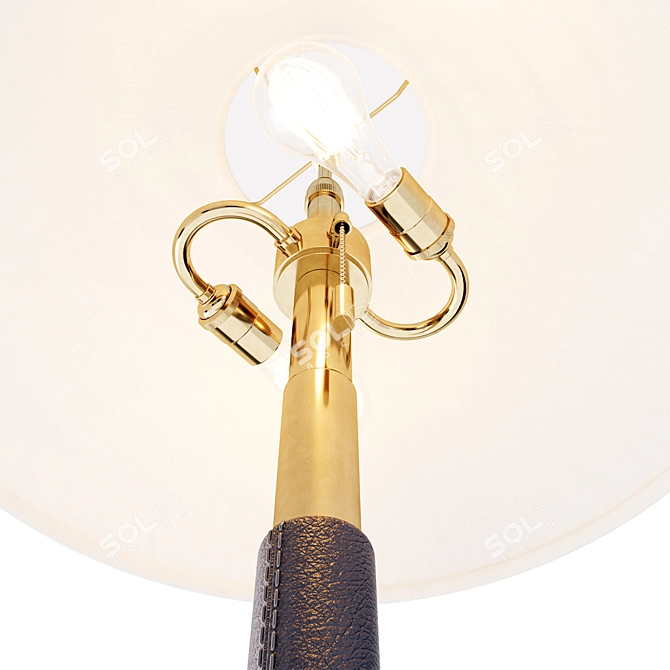 Luxury Leather Wrapped Brass Lamp 3D model image 5