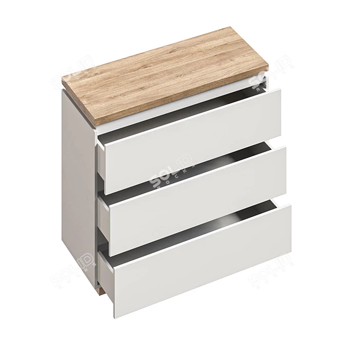 Elegant Issa Set of Drawers 3D model image 3