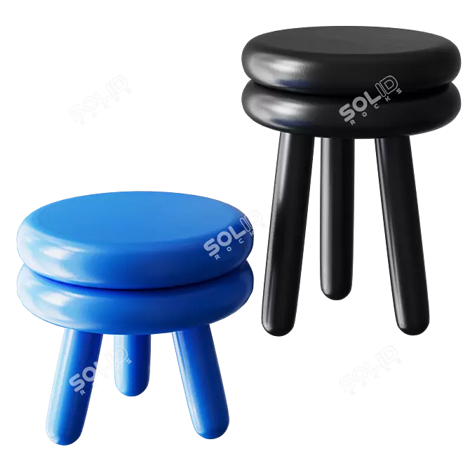 Minimalist Pluma Stool Design 3D model image 1