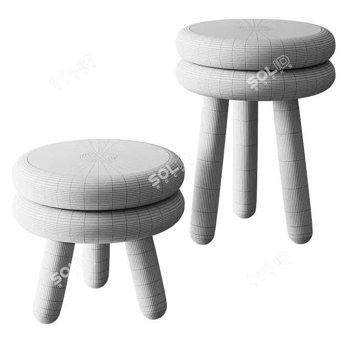 Minimalist Pluma Stool Design 3D model image 2