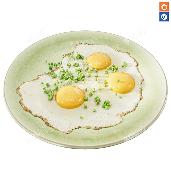 Versatile Egg Plate Set 3D model image 1