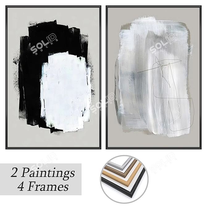 Artwork Set with Frame Options 3D model image 1