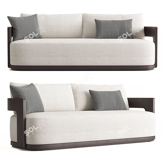 Bronte Aluminum Sofa, Modern Design 3D model image 1