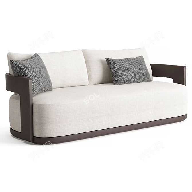 Bronte Aluminum Sofa, Modern Design 3D model image 2