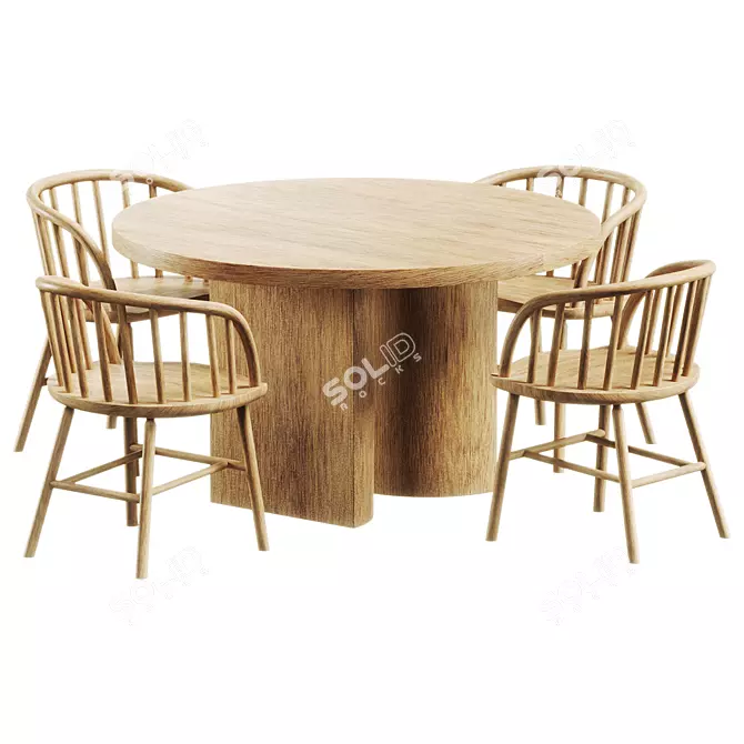 Modern Dining Set by Anothercountry 3D model image 2