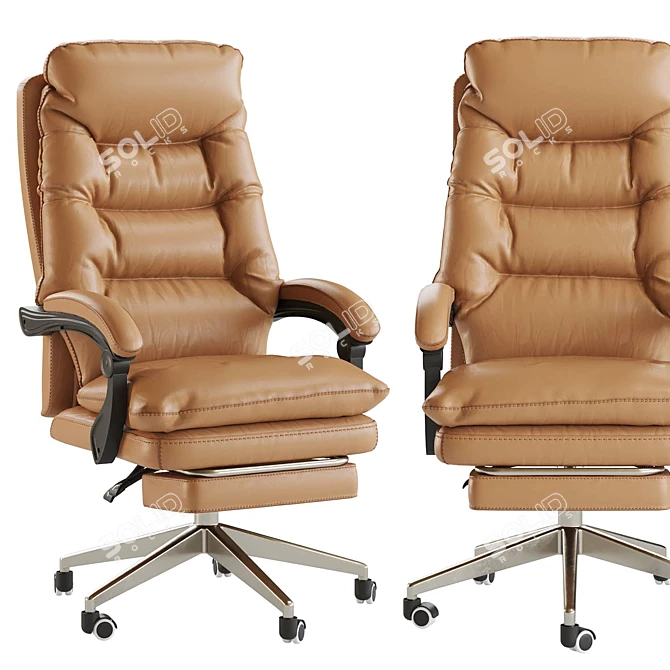 Ergonomic Leather Office Chair 3D model image 1