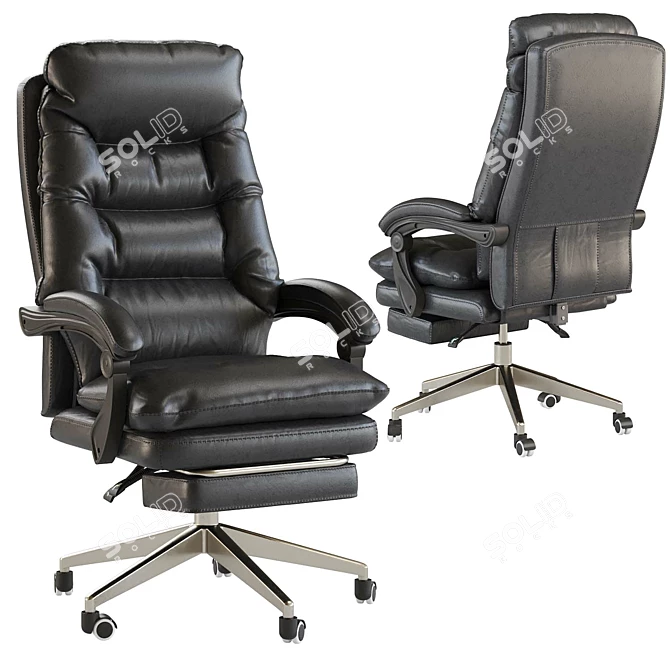 Ergonomic Leather Office Chair 3D model image 3