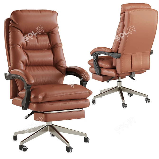 Ergonomic Leather Office Chair 3D model image 4