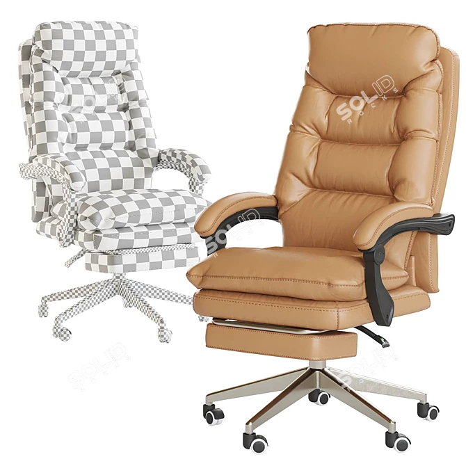 Ergonomic Leather Office Chair 3D model image 7