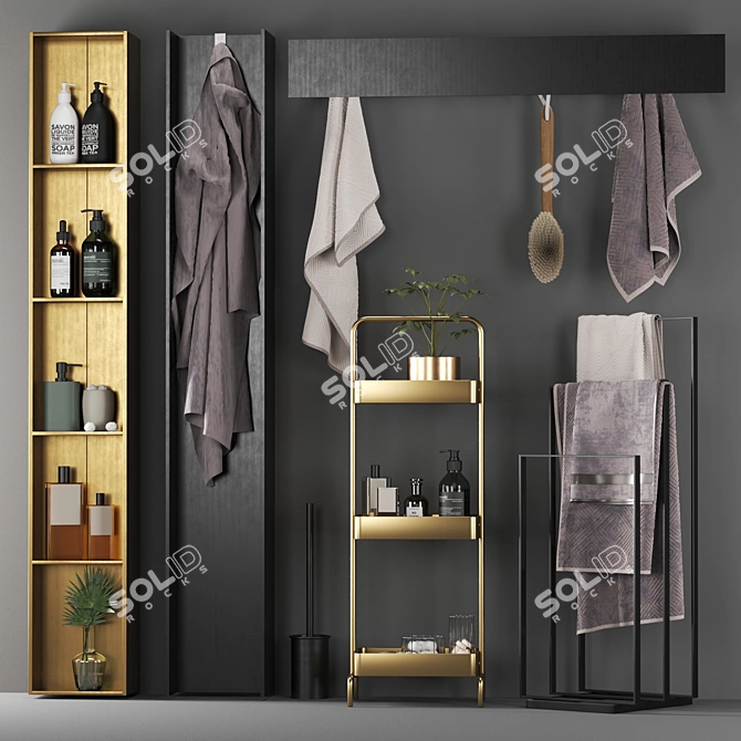 Bathroom Essentials Set, Vray Rendered 3D model image 2