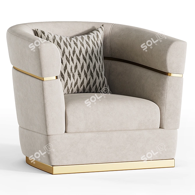 Luxury Velvet Armchair: Temptation Chic 3D model image 1