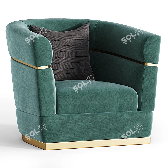 Luxury Velvet Armchair: Temptation Chic 3D model image 2