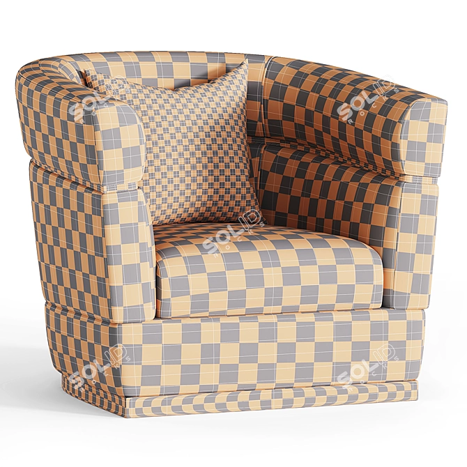 Luxury Velvet Armchair: Temptation Chic 3D model image 4