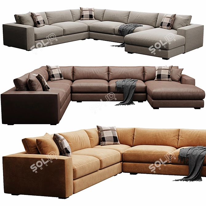 Coastal Chic Modular Sofa Set 3D model image 1