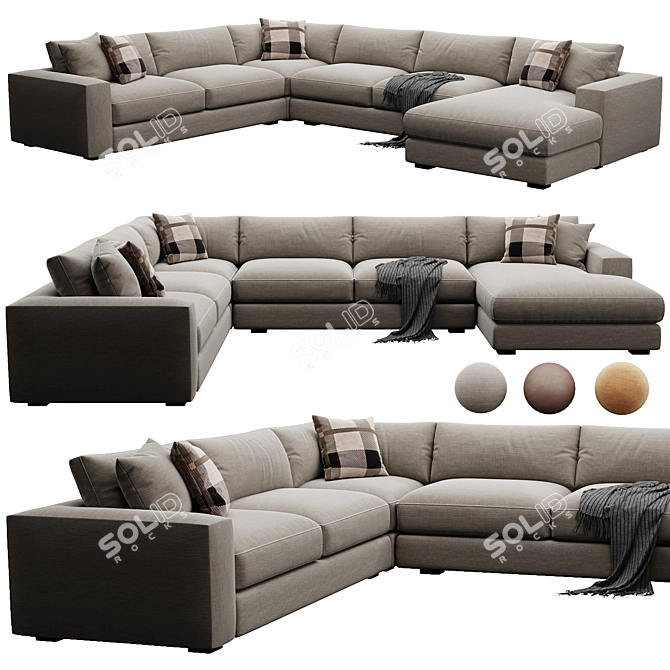 Coastal Chic Modular Sofa Set 3D model image 2