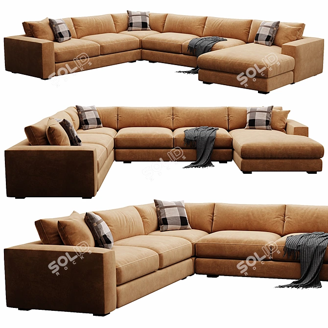 Coastal Chic Modular Sofa Set 3D model image 4