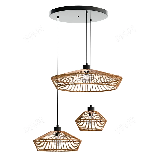 Lucide Yunkai Pendant Light Cluster 3D model image 1