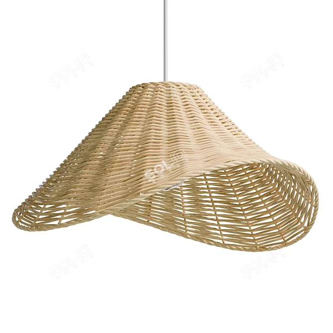 Handcrafted Rattan Pendant Light 3D model image 1