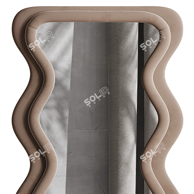 Wavy Mirror Set Milk Velvet 3D model image 6