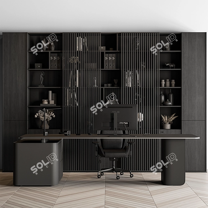 Executive Boss Desk Office Furniture 3D model image 1