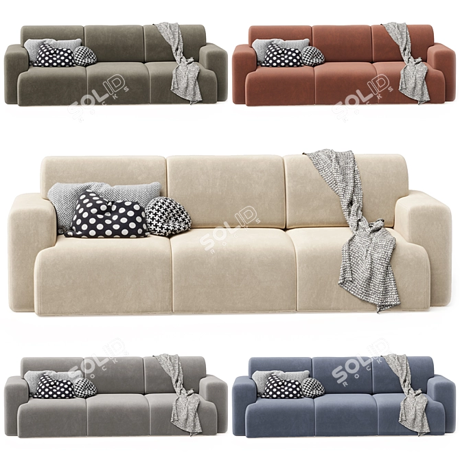 Bonent Velvet Sofa Set 3D model image 4