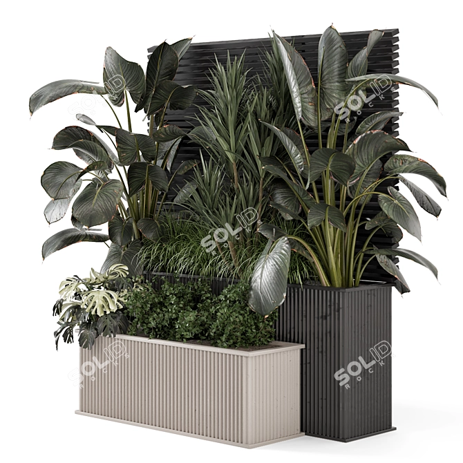 Lush Landscape Bush Tree Set 3D model image 1