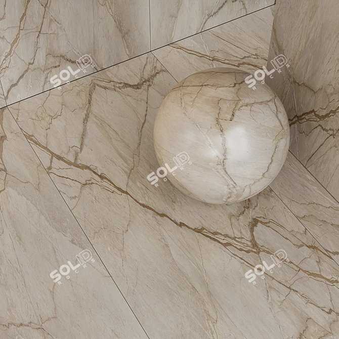 Elegant Silver Porcelain Tiles 3D model image 2