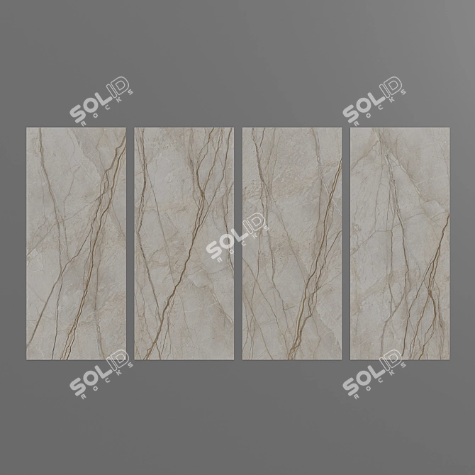 Elegant Silver Porcelain Tiles 3D model image 3